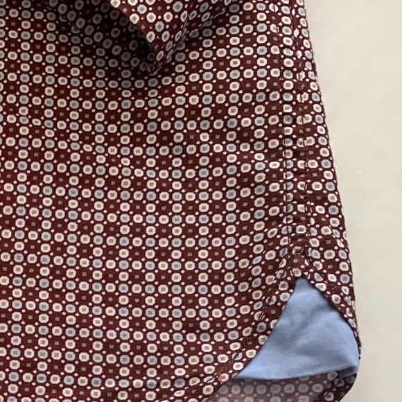 Marc O'Polo Burgundy dot European Dress Shirt (M) - Picture 3 of 4